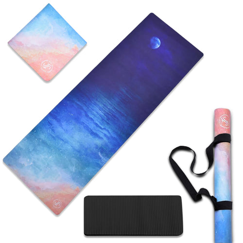 June & Juniper Foldable Travel Yoga Mat - Ocean Breeze