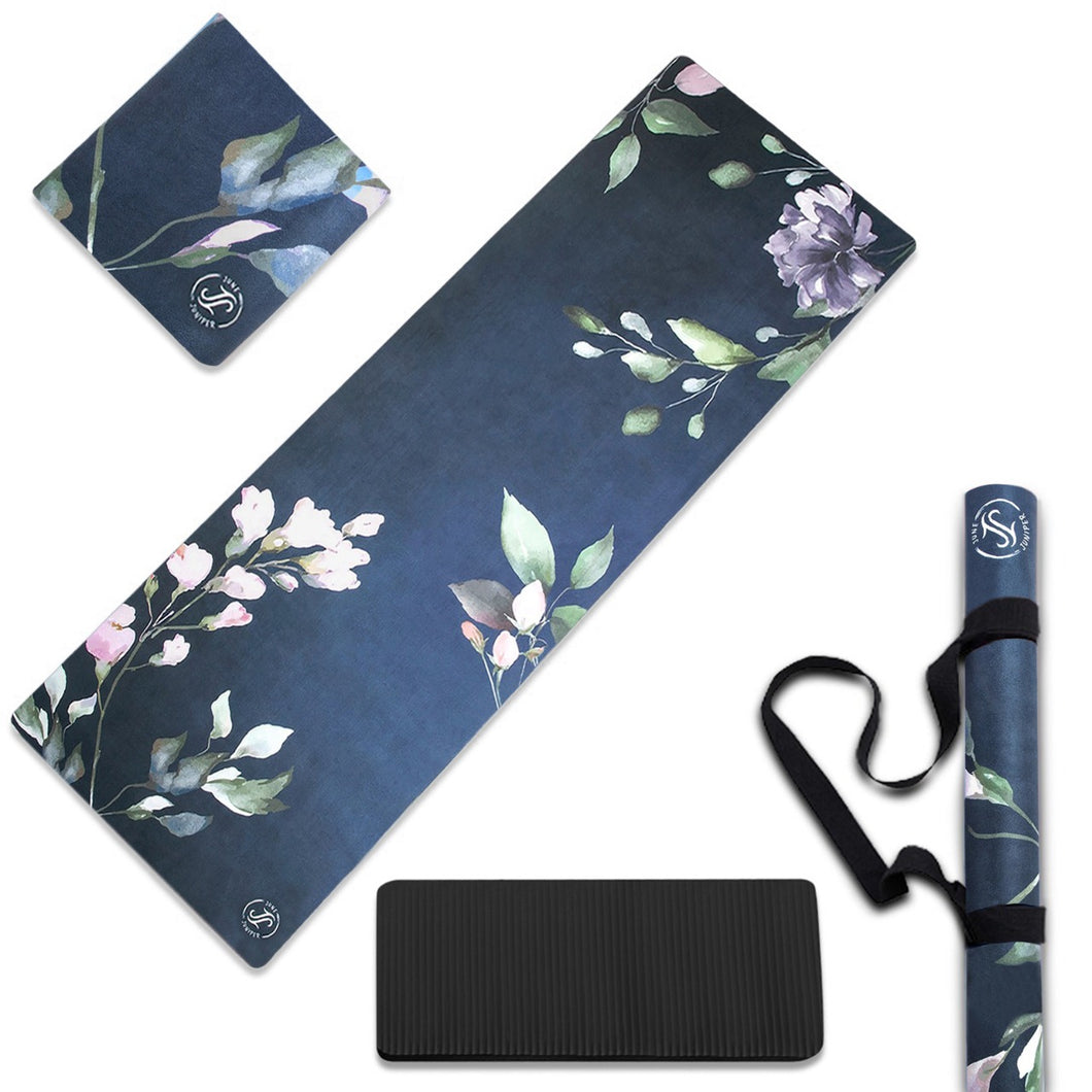 June & Juniper's Signature Foldable Travel Yoga Mat- Secret Garden