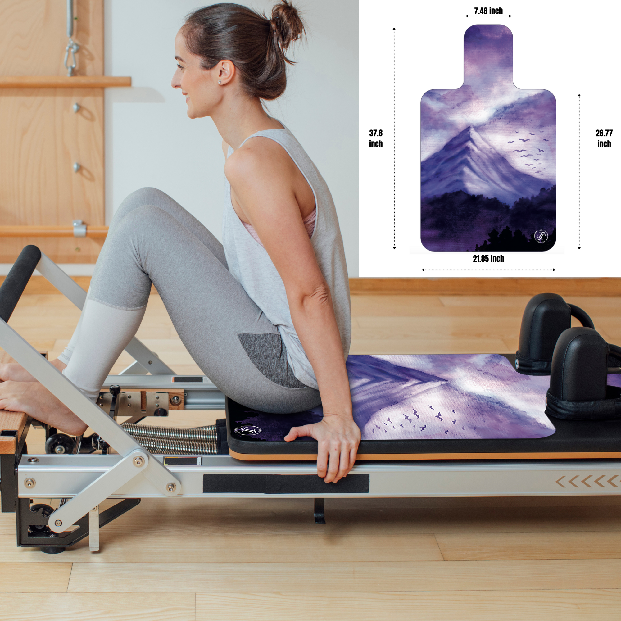 Pilates Reformer Mat Sweat Absorbing Pilates Mat for Reformer Thick Yoga Mat  Style I 